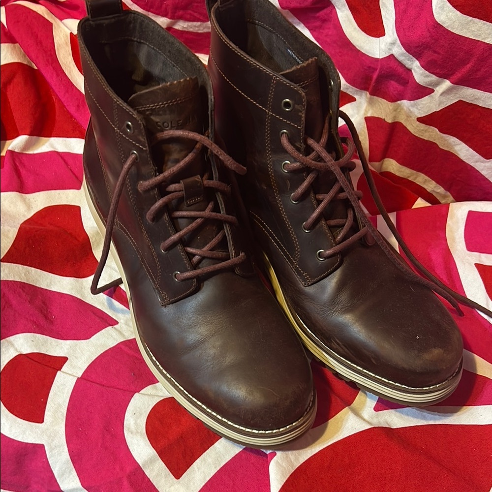 Mens Cole Haan Original Grand Brown Leather Men's Boots sz 12